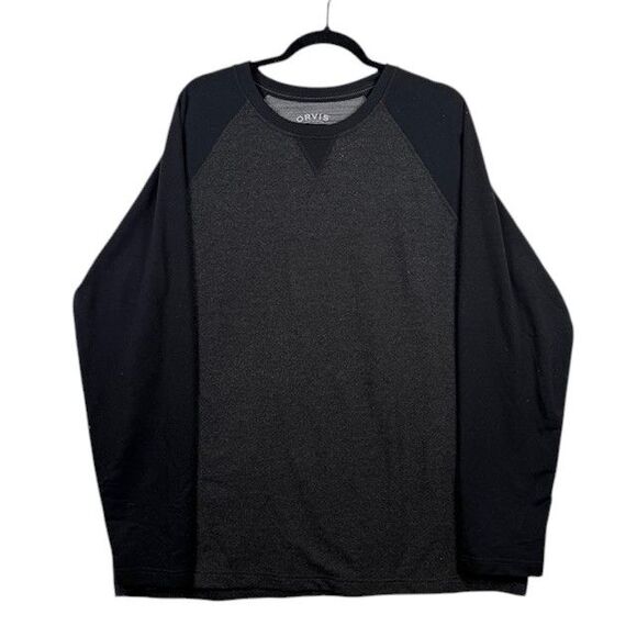 Orvis Classic Collection Raglan Tee Long Sleeve Gray / Black Men's Size XL - Picture 2 of 11